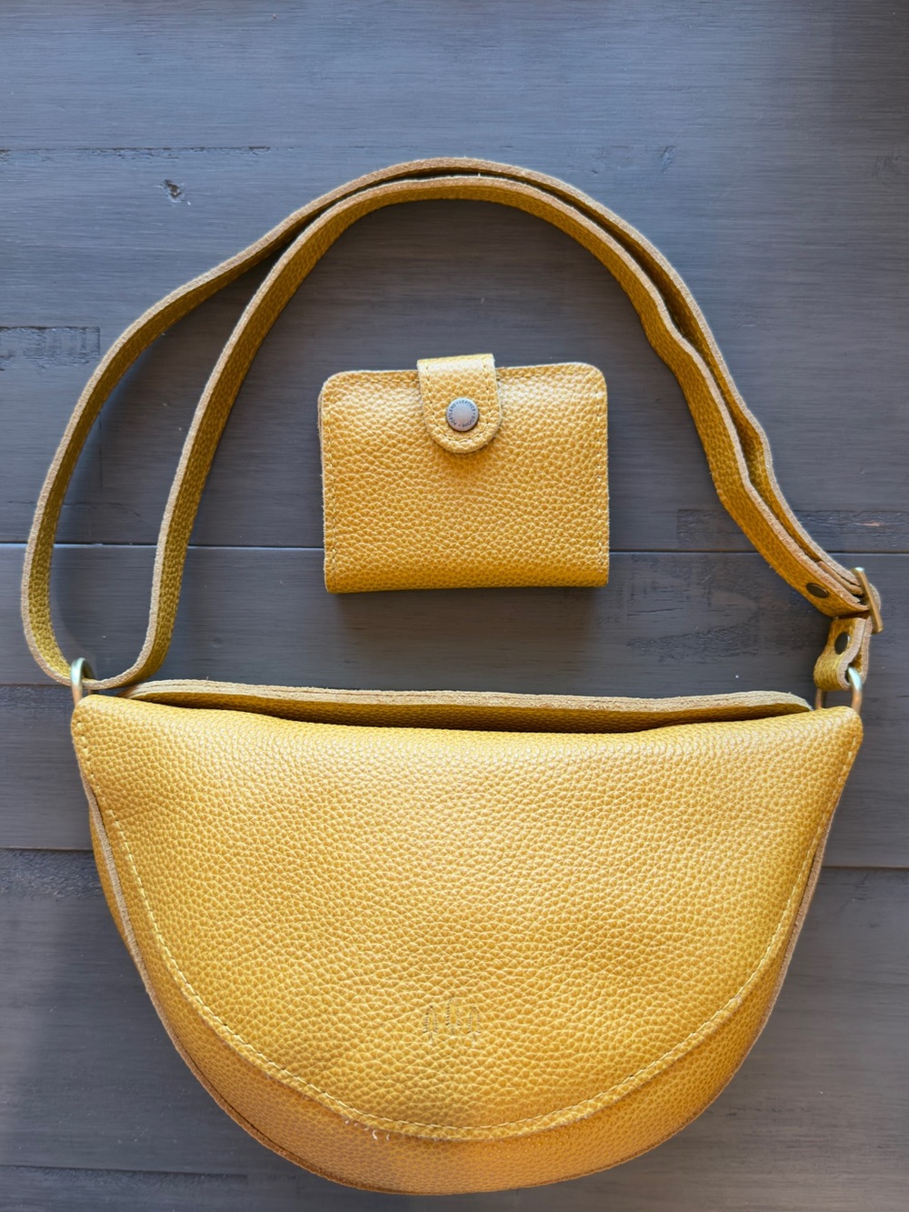 Portland Leather Goods Koala Sling Bag in Sunshine with Matching Card Wallet